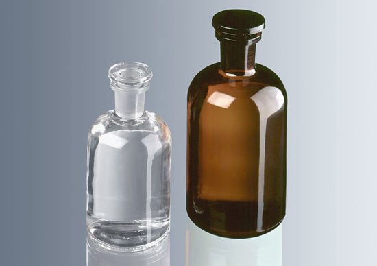 Marienfeld 3652108 Cam Çözelti Şişesi, Şilif Cam Kapaklı, Dar Boyunlu, Amber, Yuvarlak, 1000 ml Ambalaj Miktarı: 1 Ad.