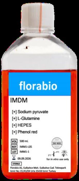 IMDM with HEPES , with sodium pyruvatewith L-Glutamine , with phenolred Liquid 0.5 L