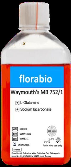 Waymouth's MB 752/1 without L-Glutamine , with sodium bicarbonate Liquid 0.5 L