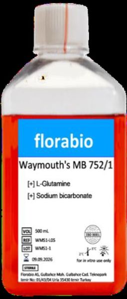 Waymouth's MB 752/1 without L-Glutamine , with sodium bicarbonate Liquid 0.5 L