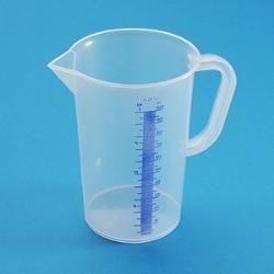 LP Italiana L290190 PP Kulplu Beher, Mavi Taksimatlı,Uzun Form, 2000 ml  Ambalaj Miktarı: 1 Ad.