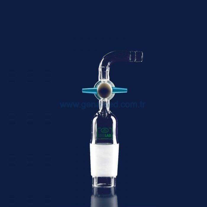 ISOLAB 065.25.014 adaptör - eğimli - musluklu - çap 8 mm - erkek şilif : NS 14/23    1 adet = 1 adet