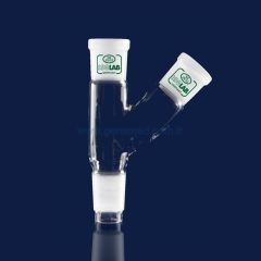 ISOLAB 065.42.003 adaptör - çoklu - 2 boyunlu - açılı - dişi şilif & erkek şilif : NS 29/32 - açılı dişi şilif : NS 14/23    1 adet = 1 adet