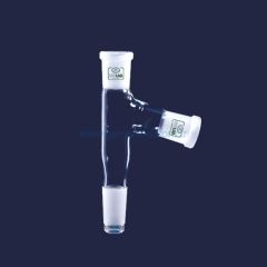 ISOLAB 065.18.002 adaptör - çoklu - 2 boyunlu - aşağı açılı - dişi şilif & erkek şilif : NS 19/26 - aşağı açılı dişi şilif : NS 19/26    1 adet = 1 adet