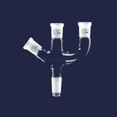 ISOLAB 065.44.002 adaptör - çoklu - 3 boyunlu - açılı & paralel - dişi şilif : NS 19/26 - erkek şilif : NS 24/29 - açılı şilifler : NS 19/26 ve NS 19/26    1 adet = 1 adet