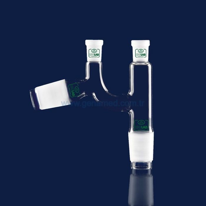 ISOLAB 065.46.001 adaptör - distilasyon - Claisen başlıklı - dişi şilif(ler) : NS 14/23 - erkek şilif : NS 14/23 - açılı erkek şilif : NS 14/23    1 adet = 1 adet