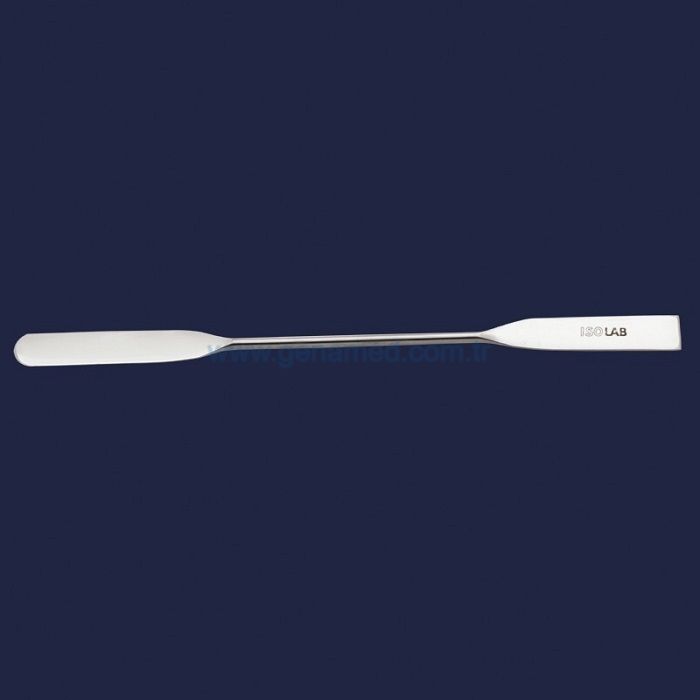 ISOLAB 047.07.150 spatül - paslanmaz çelik - çift uçlu - düz - 150 mm    1 adet = 1 adet