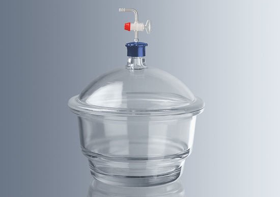 Marienfeld 4201605 Cam Desikatör, Disksiz, Plastik Tutacaklı, Musluklu, 200 mm  Ambalaj Miktarı: 1 Ad.