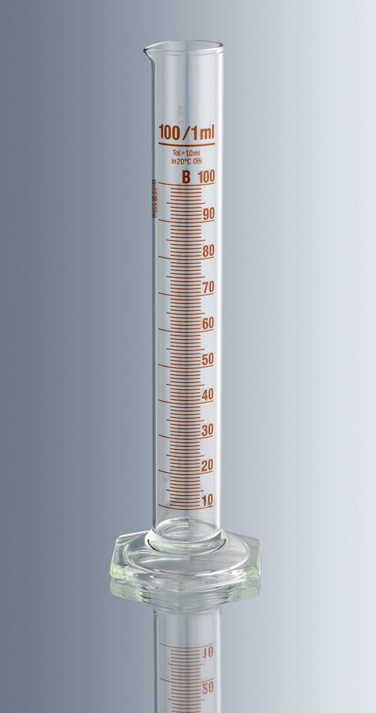 Marienfeld 2103160 Cam Mezür, B Sınıfı, Uzun Form, Amber Renk Taksimatlı, 1000 ml  Ambalaj Miktarı: 1 Ad.