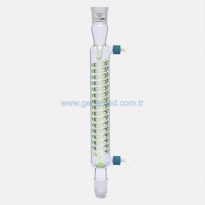ISOLAB 033.16.253 soğutucu - spiralli - 250 mm - dişi şilif : NS 29/32 - erkek şilif : NS 29/32 - P.P yan kol    1 adet = 1 adet