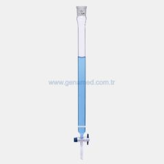 ISOLAB 066.11.002 kromotografi kolonu - dişi şilifli & fritli - 300 mm - çap 10 mm - dişi şilif : NS 14/23    1 adet = 1 adet
