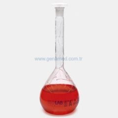 ISOLAB 013.01.025C balon joje - yüzey kaplı - standard - şeffaf - A kalite - grup sertifikalı - mavi skala - 25 ml - NS 10/19    1 paket = 2 adet