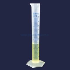 ISOLAB 016.06.250 mezür - uzun from - P.P - B kalite - mavi skala - 250 ml    1 adet = 1 adet