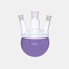ISOLAB 030.38.500 balon - dibi yuvarlak - 3 boyunlu - yan dişi şilif - merkez boyun : NS 24/29 - yan boyun(lar) : NS 19/26 - 500 ml    1 adet = 1 adet