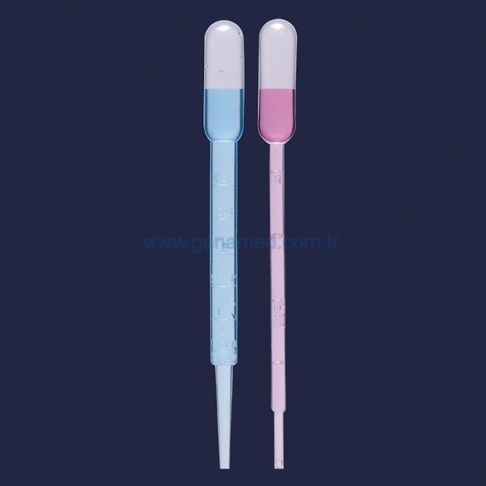 ISOLAB 084.22.001 pastör pipetleri - P.E - 3 ml - gamma steril - tekli paket    1 paket = 100 adet