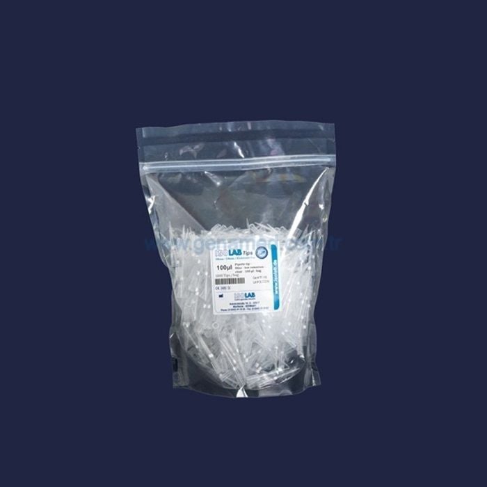 ISOLAB T-B-011 pipet ucu - şeffaf - 10 ul - uzun - paket    1 paket = 1000 adet