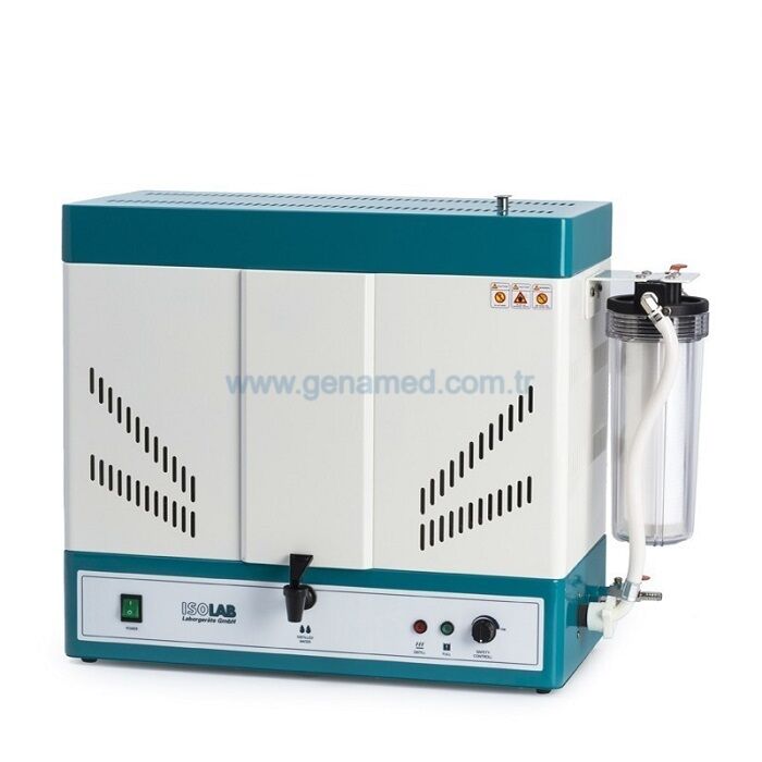 ISOLAB 623.02.004 destile cihazı - su - depolu - otomatik - 4,0 lt/saat - ön filtreli    1 adet = 1 adet
