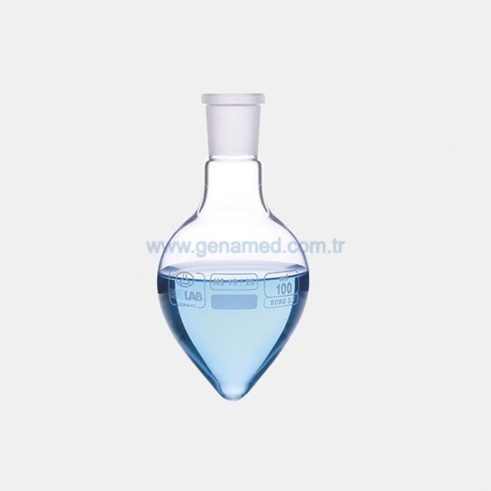 ISOLAB 030.52.250 balon - kalp tipi - şilifli - merkez boyun : NS 29/32 - 250 ml    1 adet = 1 adet