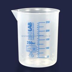 ISOLAB 026.03.500 beher - P.P - kısa form - mavi skala - 500 ml    1 adet = 1 adet