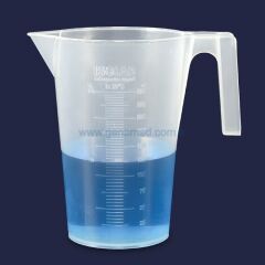 ISOLAB 026.02.901 beher - kulplu - P.P - kısa form - kabartma skala - 1000 ml    1 adet = 1 adet