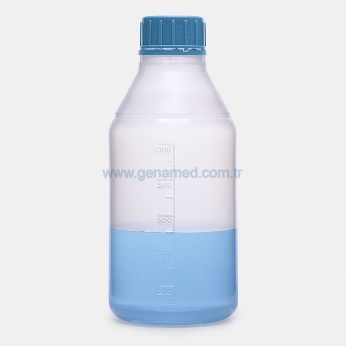 ISOLAB 061.15.901 şişe - ISO - vida kapaklı - orta boyun - P.P - şeffaf - 1000ml    1 paket = 50 adet