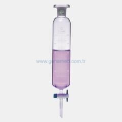 ISOLAB 031.06.250 ayırma hunisi - cam - silindirik - dereceli - PTFE musluklu - 250 ml    1 adet = 1 adet