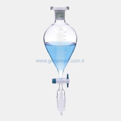 ISOLAB 032.01.050 damlatma hunisi - cam - armudi - dereceli - PTFE musluklu - 50 ml    1 adet = 1 adet