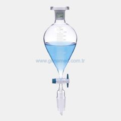 ISOLAB 032.01.500 damlatma hunisi - cam - armudi - dereceli - PTFE musluklu - 500 ml    1 adet = 1 adet