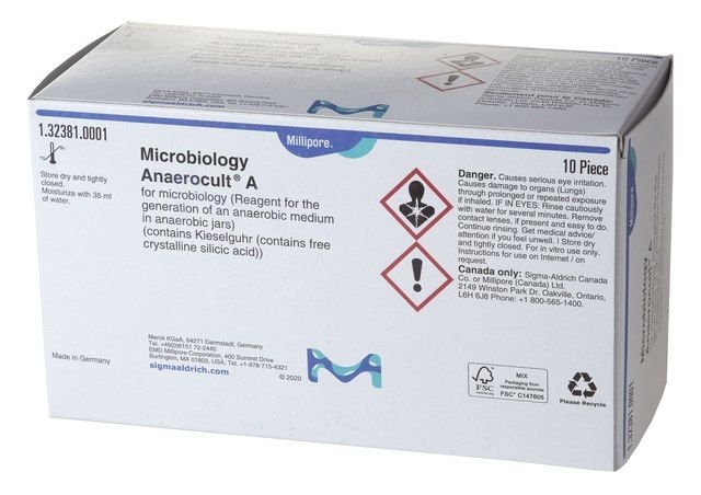 Merck 132381.0001 Anaerocult A for microbiology Reagent for the generation of an anaerobic medium in an anaerobic jar (Ambalaj :  10 Ad.)