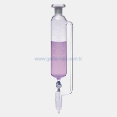 ISOLAB 032.03.901 damlatma hunisi - cam - silindirik - basınç borulu - dereceli - PTFE musluklu - 1000 ml    1 adet = 1 adet