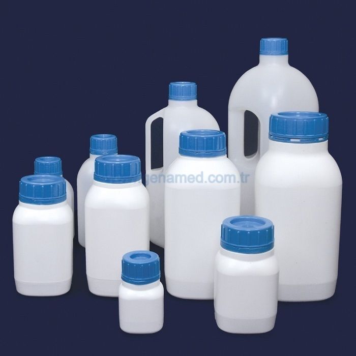 ISOLAB 061.41.500  şişe - P.E - sıvı maddeler için - 500 ml    1 paket = 50 adet