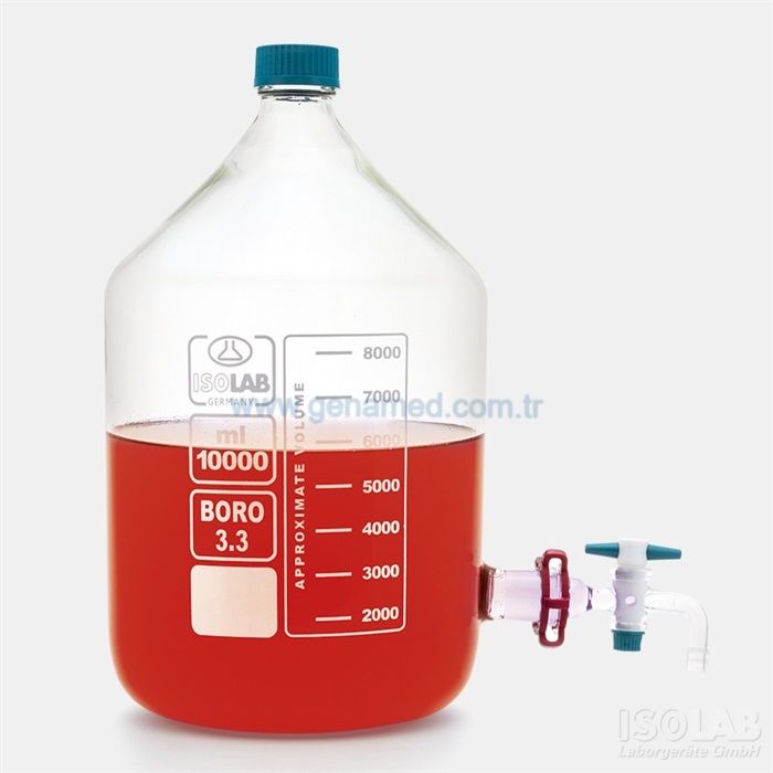 ISOLAB 062.27.920 bidon - borosilikat cam - şeffaf - musluklu - 20 litre    1 adet = 1 adet