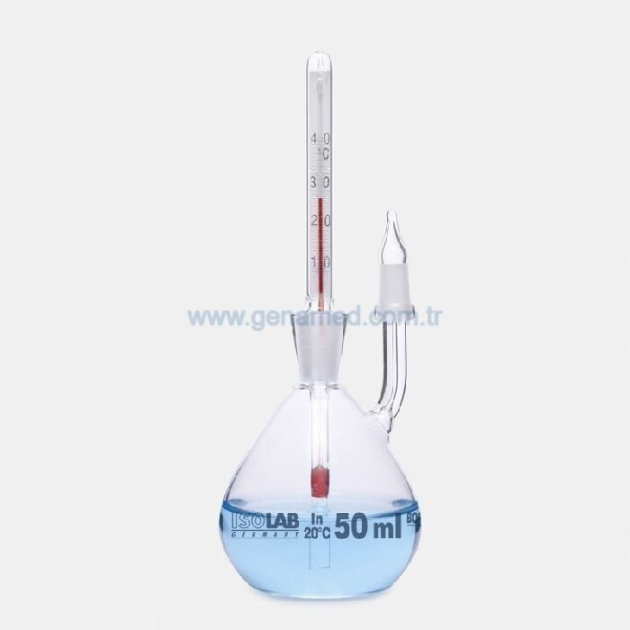ISOLAB 023.03.100 piknometre - kalibreli - termometreli - 100 ml    1 adet = 1 adet