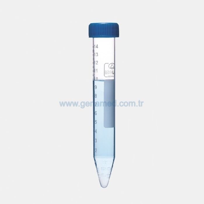 ISOLAB 078.02.001 tüp - santrfüj - P.P - vidalı kapaklı - 15 ml    1 paket = 50 adet