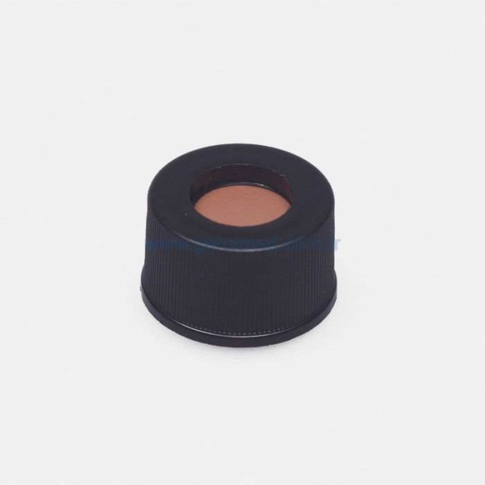 ISOLAB 096.00.001 kapak + septa - N8 - silikon/PTFE - yarıksız    1 paket = 100 adet