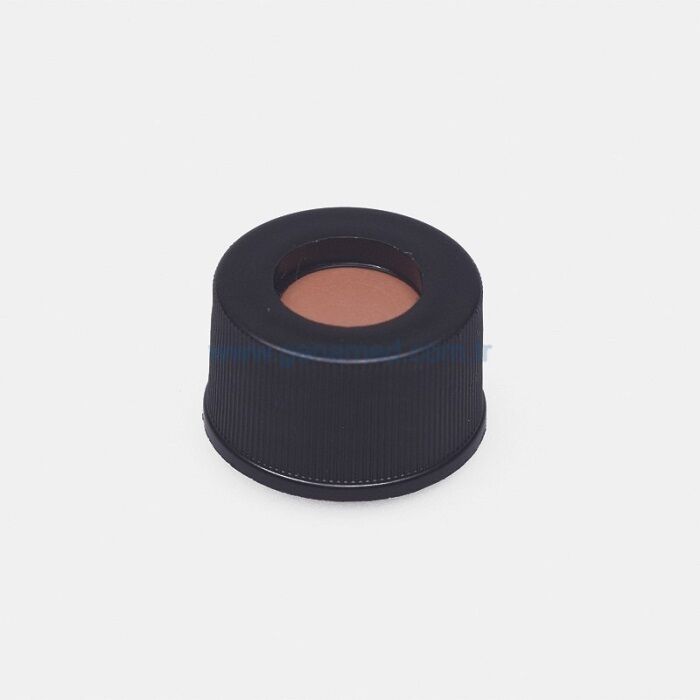 ISOLAB 096.00.002 kapak + septa - N8 - silikon/PTFE - yarıklı    1 paket = 100 adet