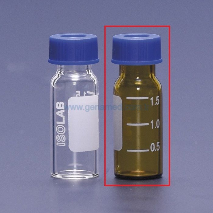 ISOLAB 095.01.002 vial - vida kapak - N9 - 1,5 ml - 11,6 x 32 mm - amber    1 paket = 100 adet