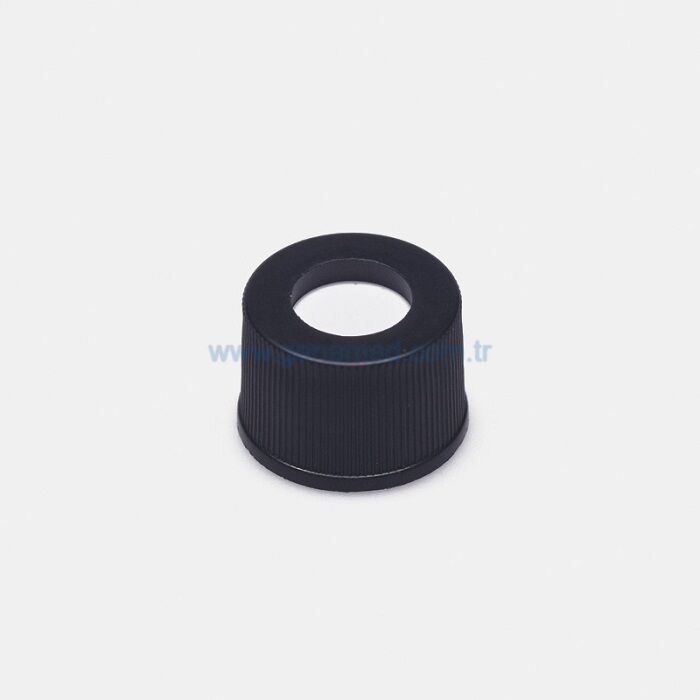 ISOLAB 096.01.001 kapak + septa - N9 - silikon/PTFE - yarıksız    1 paket = 100 adet