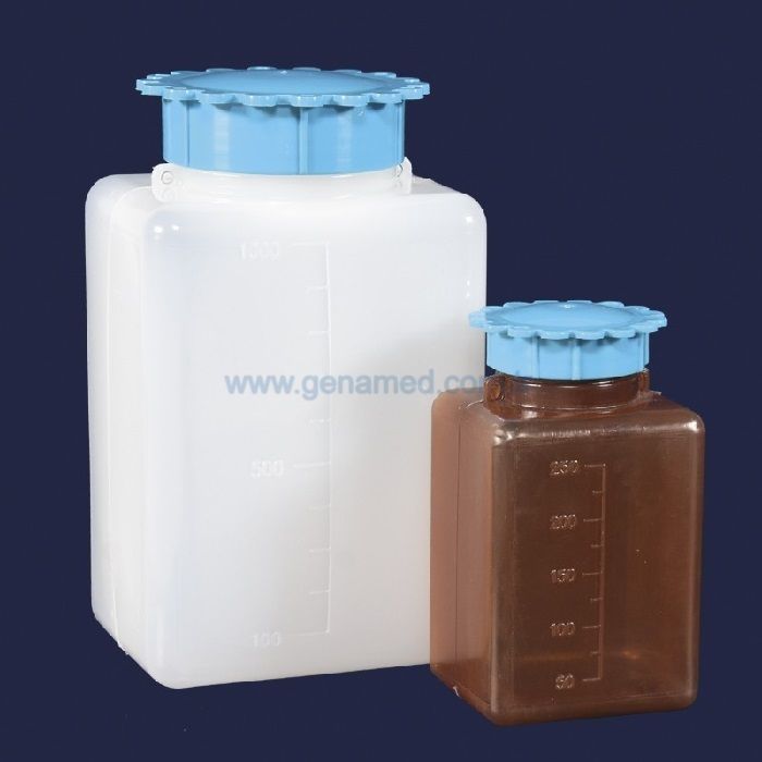 ISOLAB 061.08.250 şişe - P.E - amber - geniş boyun - vidalı kapaklı - 250 ml    1 adet = 1 adet