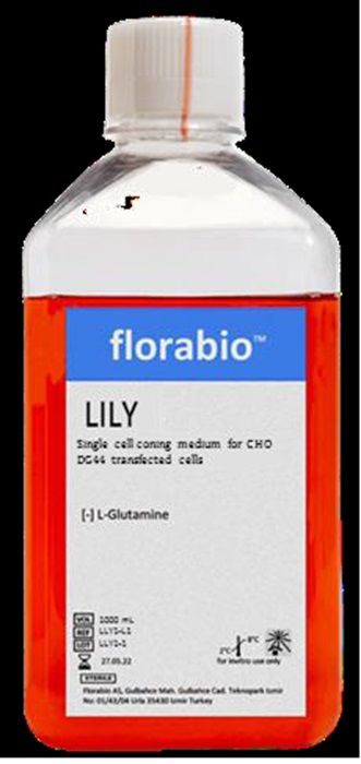 LILY Selective single cell cloning medium for CHO DG44 cells, transfected with DHFR gene. Animal component free, contains recombinant proteins. Liquid 1L