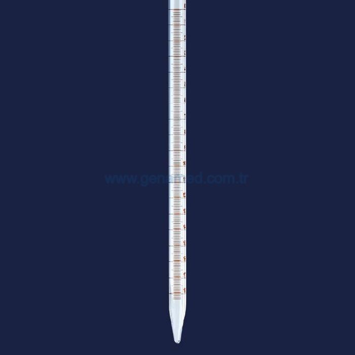 ISOLAB 021.11.005 pipet - cam - dereceli - A kalite - grup sertifikalı - amber skala - 5 ml    1 paket = 10 adet