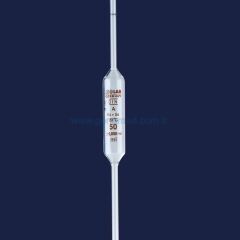 ISOLAB 021.15.025 pipet - cam - bullu - A kalite - amber skala - 25 ml    1 paket = 10 adet