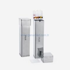 ISOLAB 022.04.002 pipet kutusu - paslanmaz çelik - 70 x 70 x 430 mm    1 adet = 1 adet