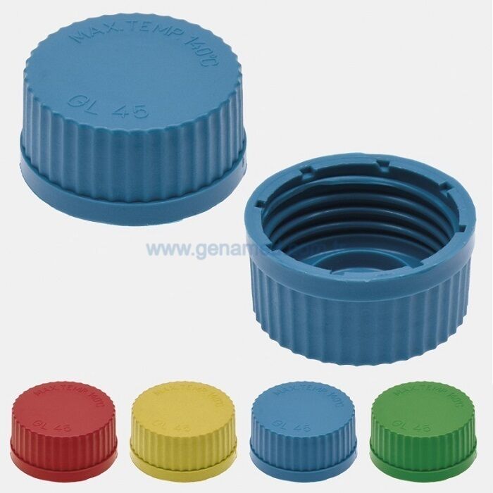 ISOLAB 051.09.45B vidalı kapak + O-ring - GL 45 - mavi    1 paket = 10 adet