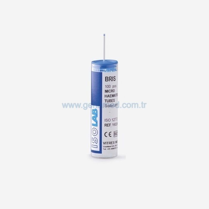 ISOLAB 088.02.002 mikrohematokrit tüp - heparinsiz    1 paket = 10 adet