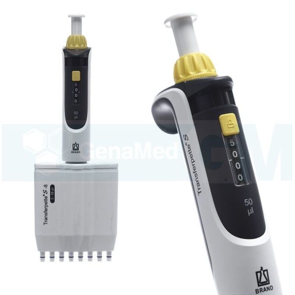 Brand 705906 Transferpette® S-8 Ayarlanabilir 8 Kanallı Otomatik Pipet 5-50 ul