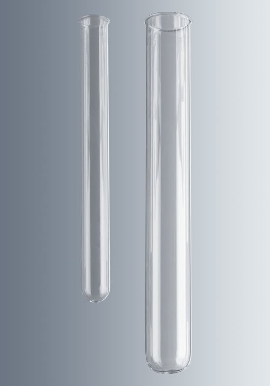 Marienfeld 3702334 Cam Test Tüpü, Soda Lime, Dibi Yuvarlak, Taksimatsız, 12x100 mm, Dudaklı  Ambalaj Miktarı: 100 Ad.