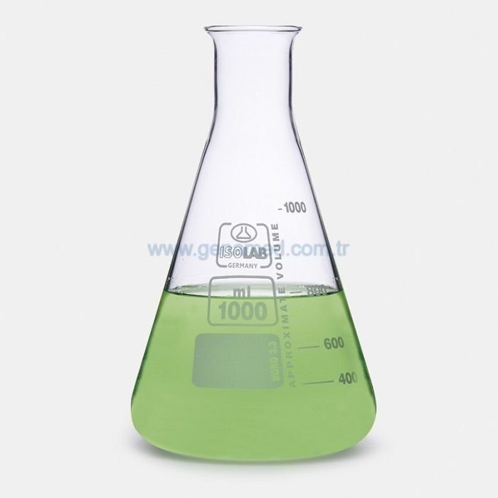 ISOLAB 027.01.902 erlen - cam - orta boyun - 2000 ml    1 paket = 6 adet